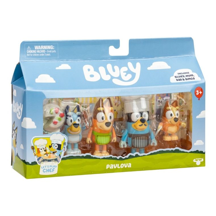 Bluey, Czas na deser, zestaw figurek, 4 sztuki