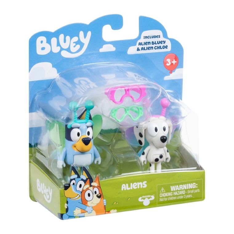 Bluey, Kosmici Bluey i Chloe, zestaw figurek, 2 szt.