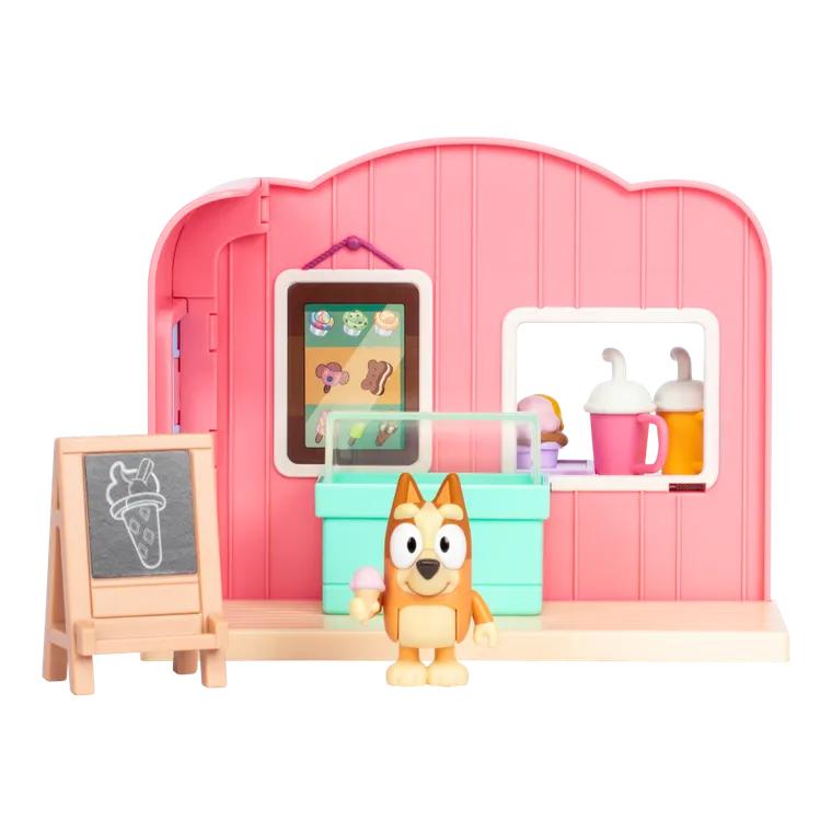 Bluey, lodziarnia, zestaw z figurką