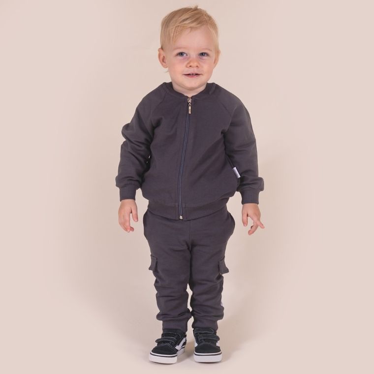 Bluza chłopięca, rozpinana, grafitowa, Nicol