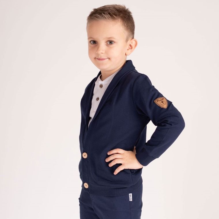 Bluza chłopięca, rozpinana, granatowa, Nicol