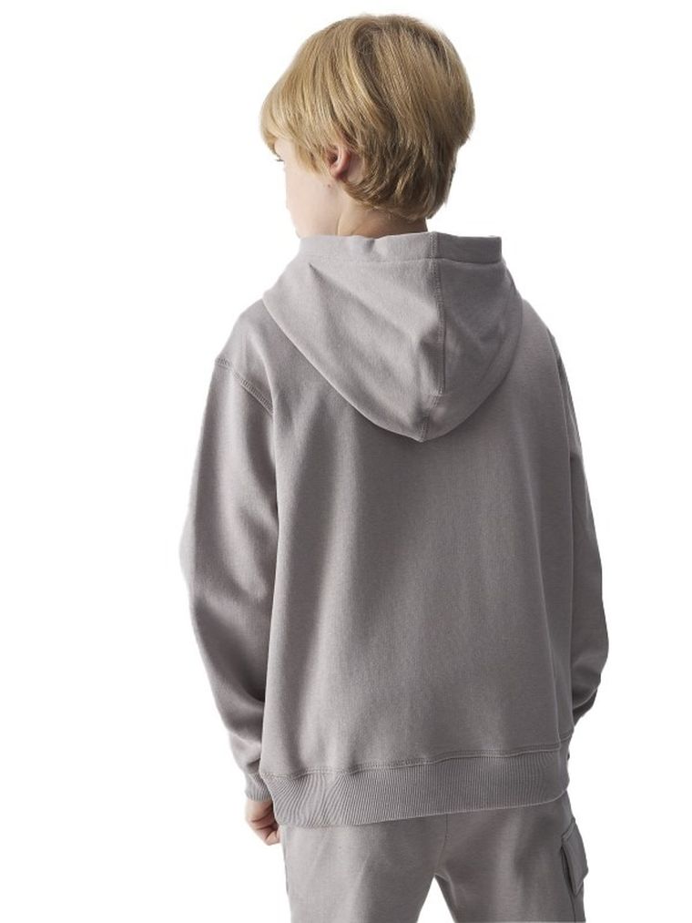 Bluza chłopięca z kapturem, szara, 4F