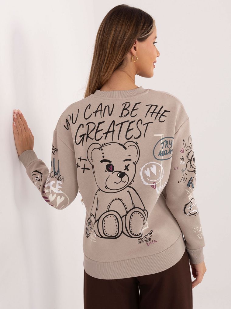 Bluza damska, beżowa, Sublevel