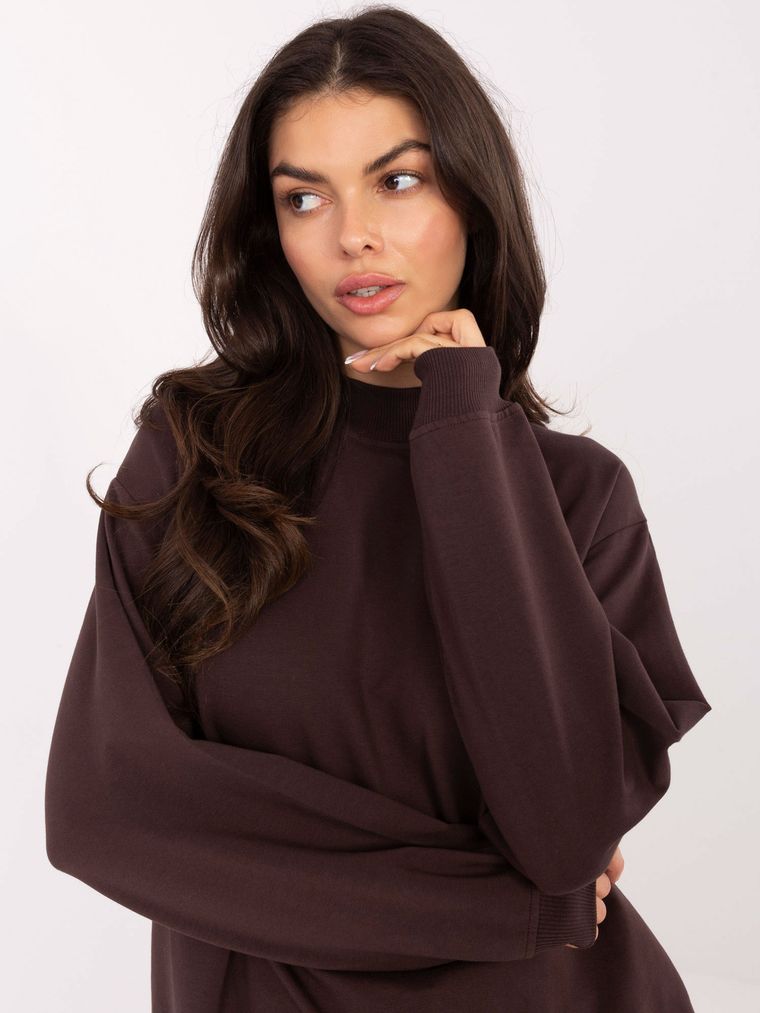 Bluza damska, brązowa, Basic Feel Good
