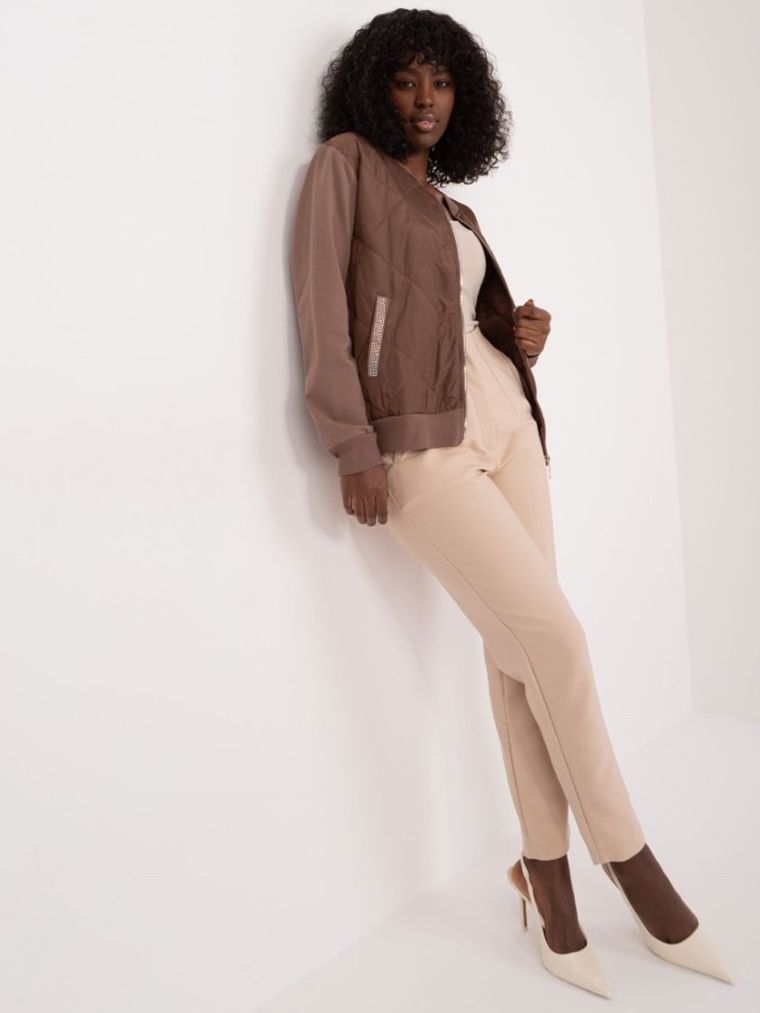 Bluza damska, rozpinana, brązowa, Relevance