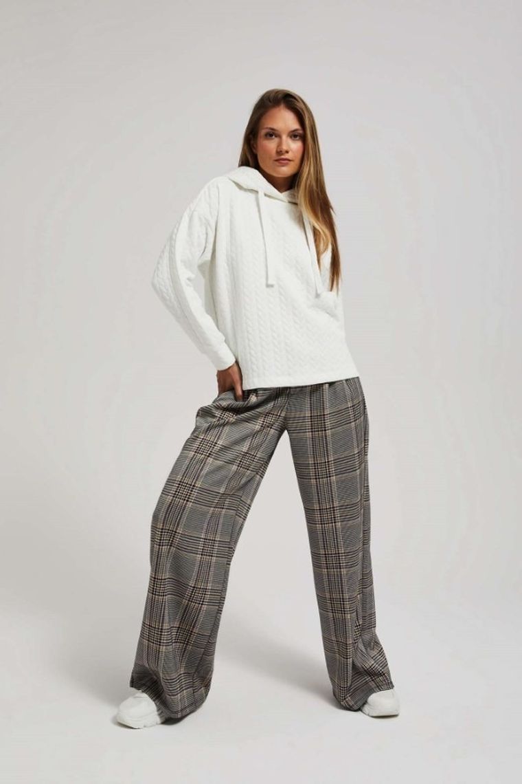 Bluza damska z kapturem, biała, Moodo