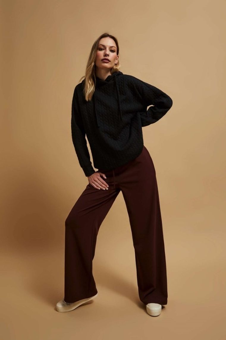 Bluza damska z kapturem, czarna, Moodo
