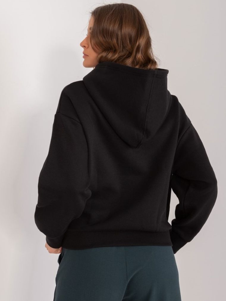 Bluza damska z kapturem, czarna, Sublevel