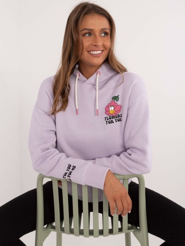 Bluza damska z kapturem, fioletowa, Sublevel