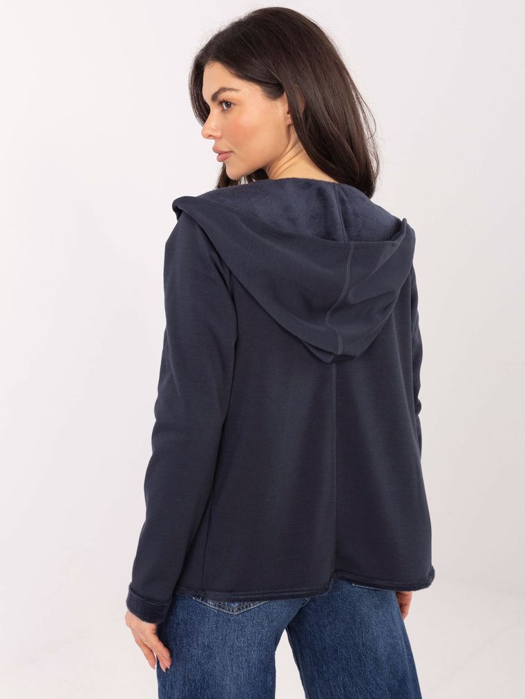 Bluza damska z kapturem, granatowa, Sublevel