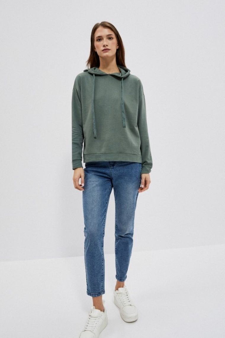 Bluza damska z kapturem, khaki, Moodo