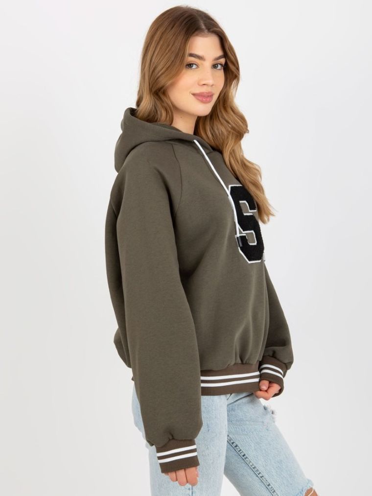 Bluza damska z kapturem, khaki, Relevance