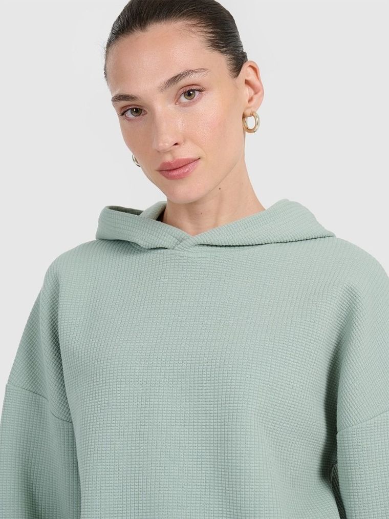 Bluza damska z kapturem, miętowa, 4F