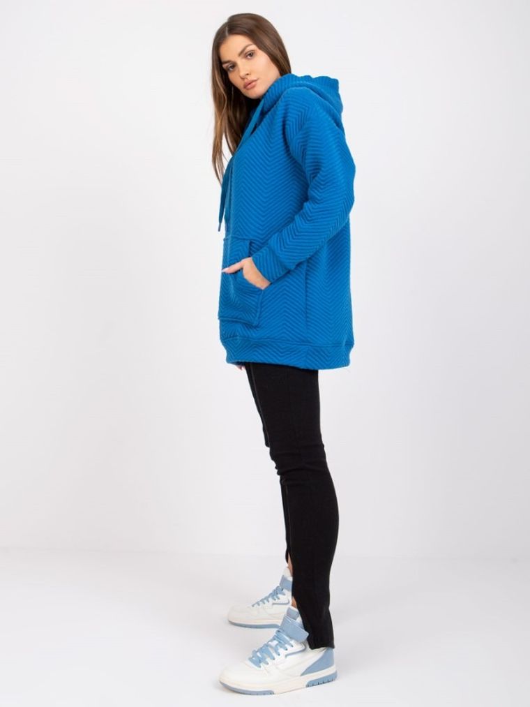 Bluza damska z kapturem, niebieska, Rue Paris