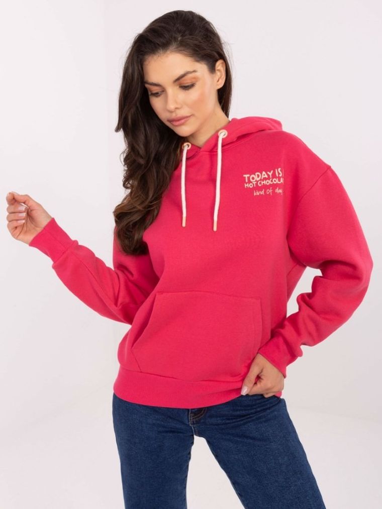Bluza damska z kapturem, różowa, Sublevel