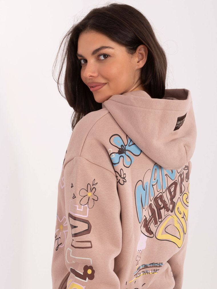 Bluza damska z kapturem, różowa, Sublevel