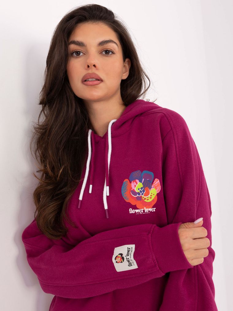 Bluza damska z kapturem, różowa, Sublevel