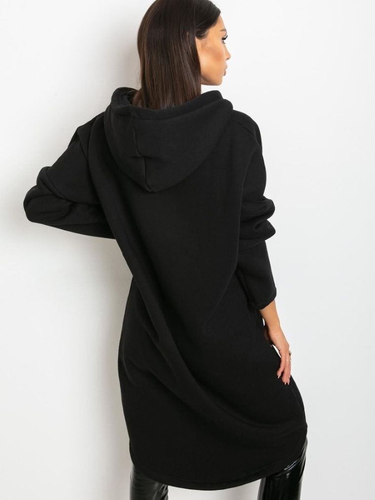 Bluza damska z kapturem, rozpinana, czarna, Relevance