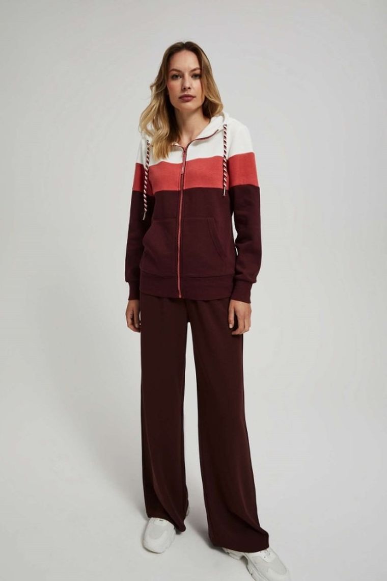 Bluza damska z kapturem, rozpinana, mix, Moodo