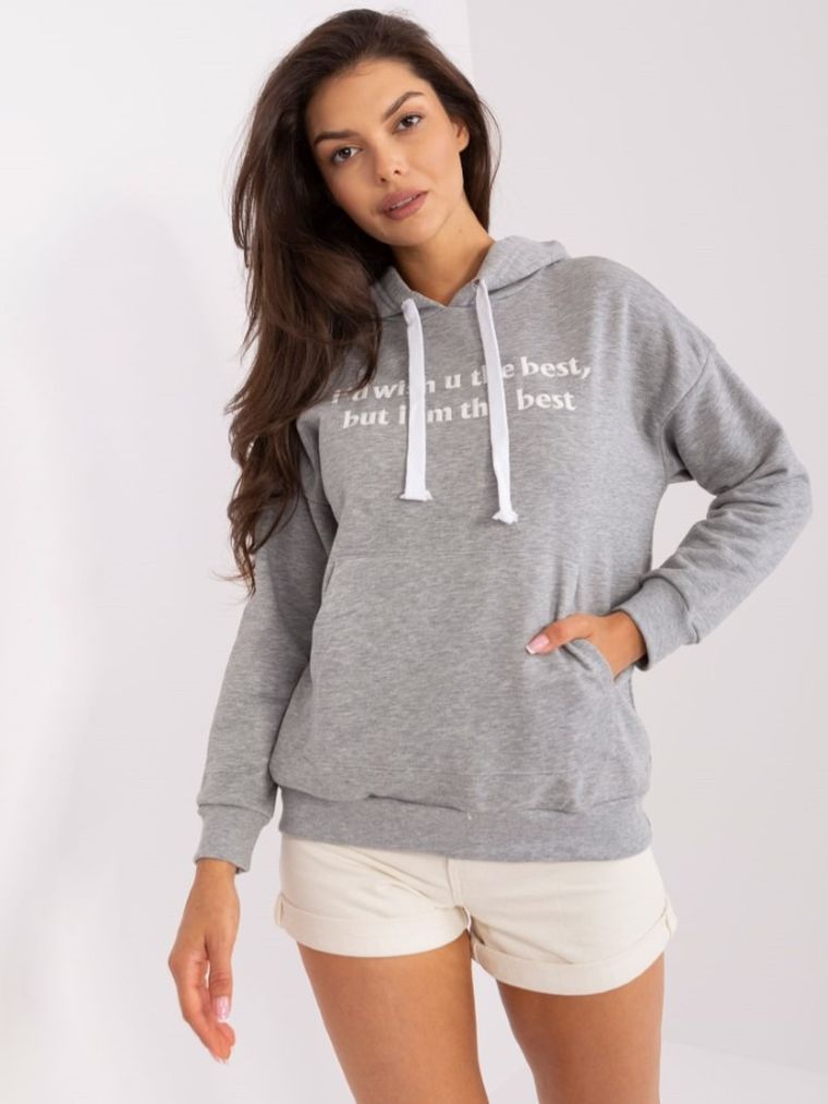 Bluza damska z kapturem, szara, Lily Rose