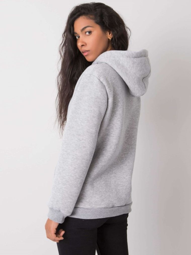 Bluza damska z kapturem, szara, Rue Paris