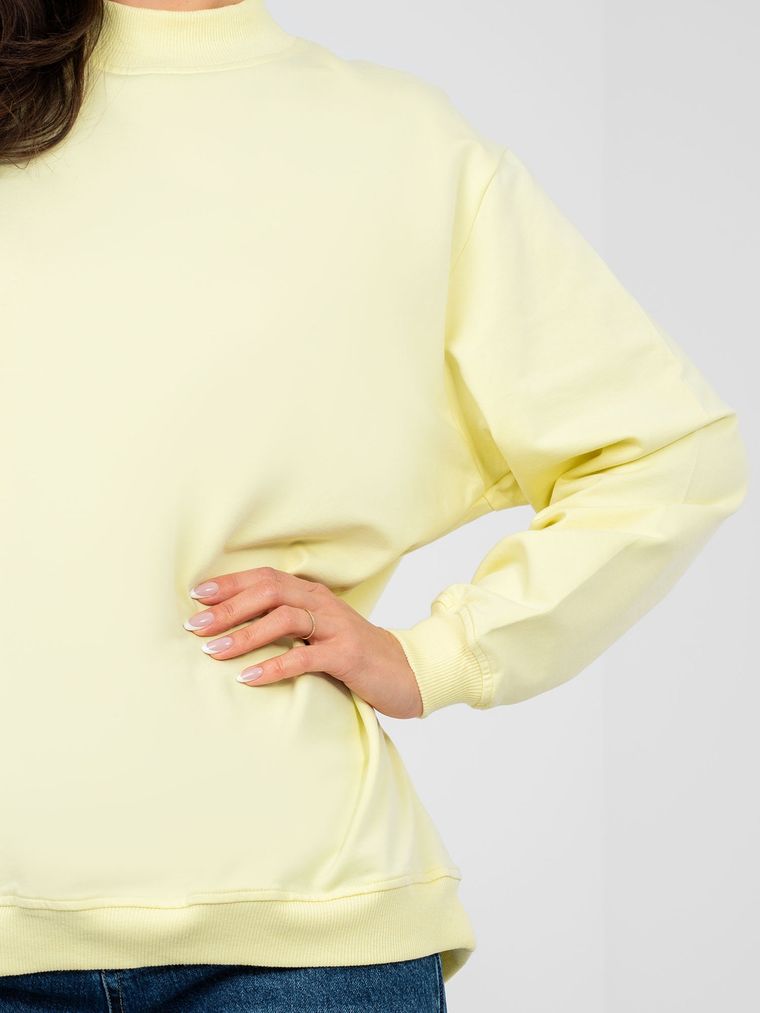 Bluza damska z kapturem, żółta, Basic Feel Good