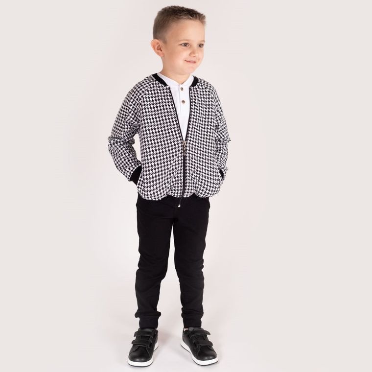 Bluza dziecięca, rozpinana, biało-czarna, Nicol