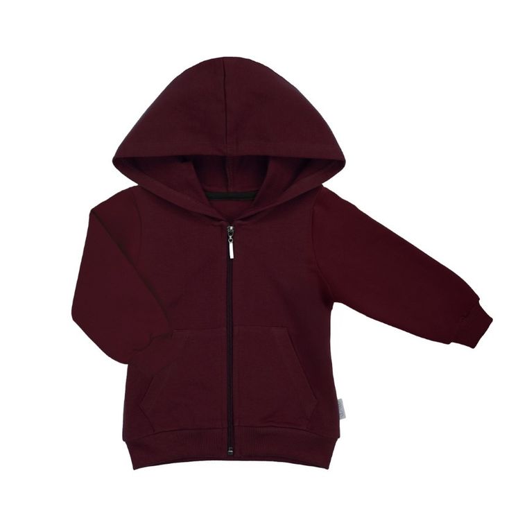 Bluza dziecięca z kapturem, rozpinana, bordowa, Nicol