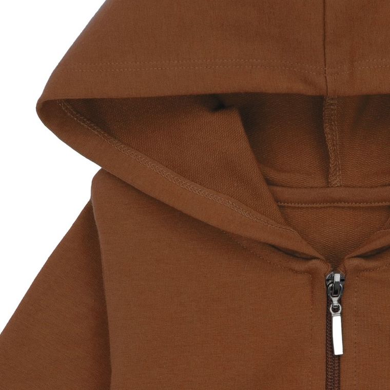 Bluza dziecięca z kapturem, rozpinana, brązowa, Nicol