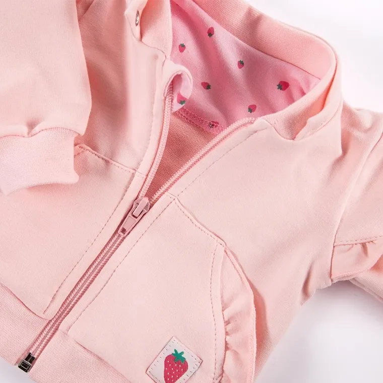Bluza dziewczęca z kapturem, koralowa, Eevi