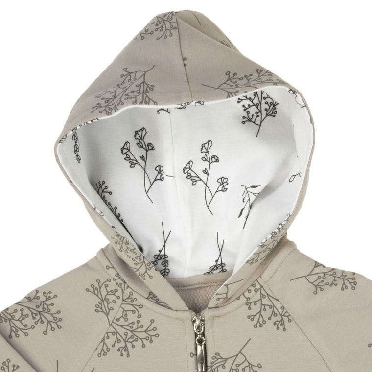 Bluza dziewczęca z kapturem, rozpinana, beżowa, Nicol