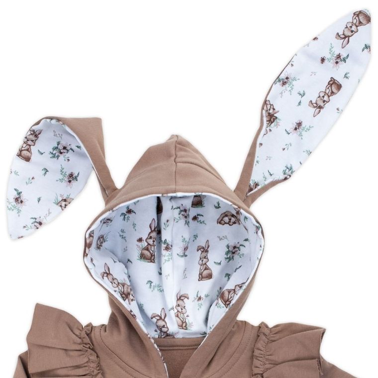 Bluza dziewczęca z kapturem, rozpinana, brązowa, Nicol