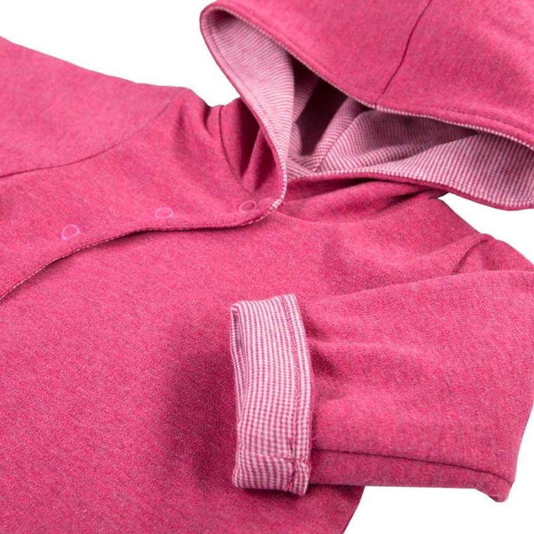 Bluza dziewczęca z kapturem, rozpinana, dwustronna, bordowa, Eevi