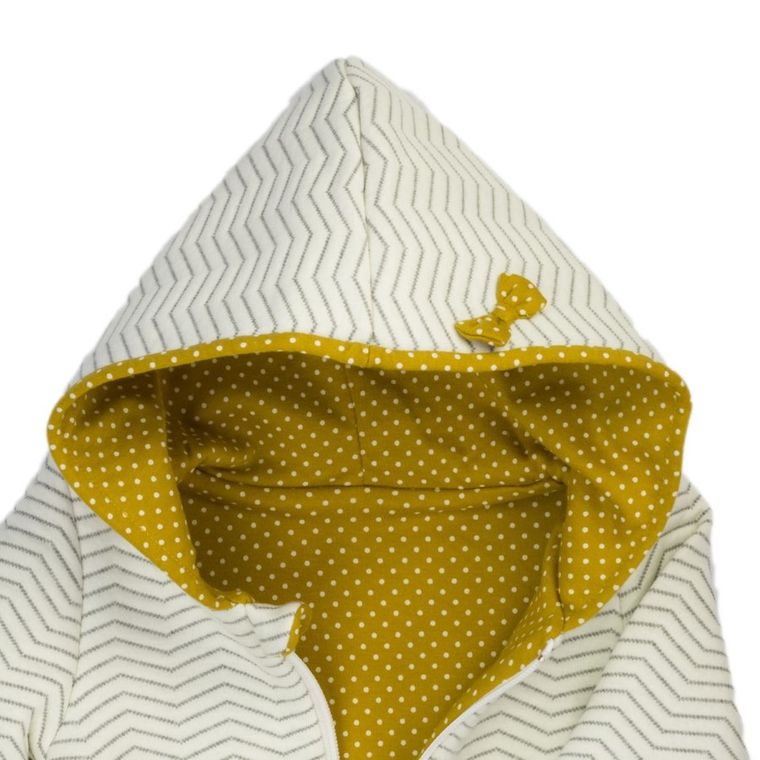 Bluza dziewczęca z kapturem, rozpinana, ecru, Nicol