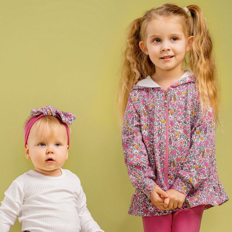 Bluza dziewczęca z kapturem, rozpinana, różowa, Nicol