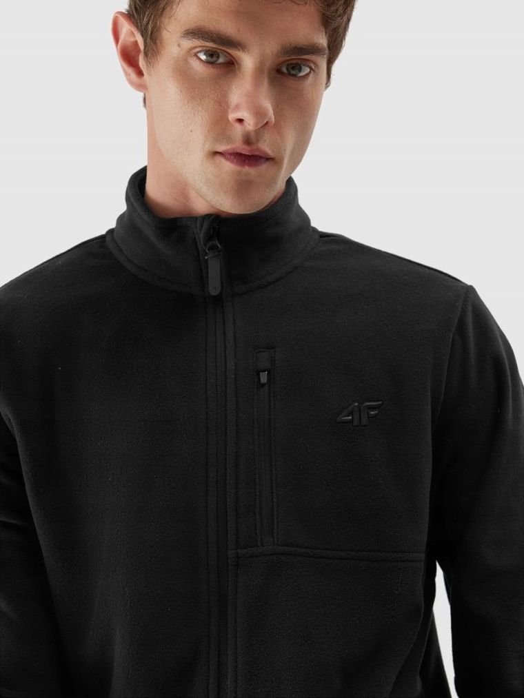 Bluza męska, rozpinana, polarowa, czarna, 4F