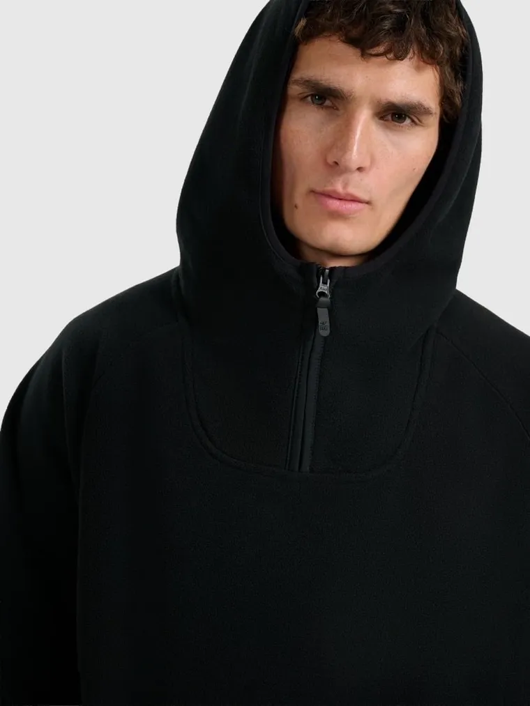 Bluza męska z kapturem, polarowa, czarna, 4F