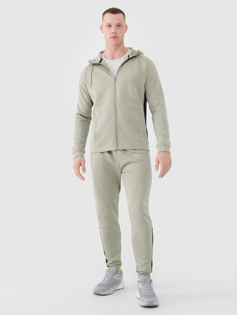 Bluza męska z kapturem, rozpinana, zielona, 4F