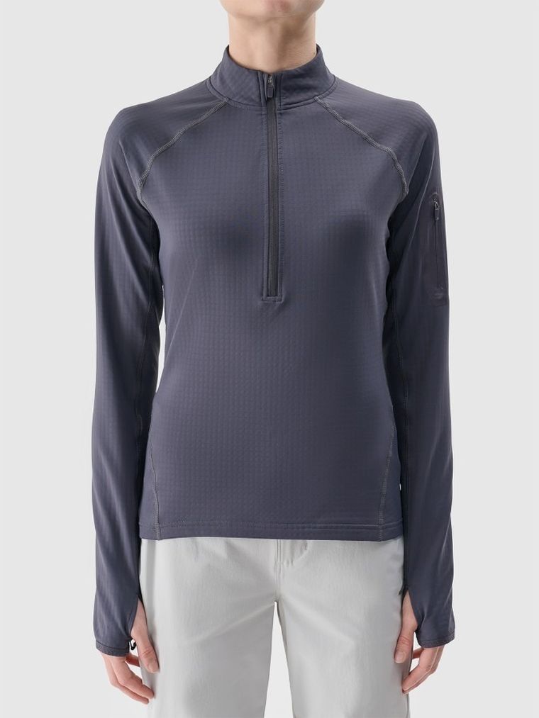 Bluza trekkingowa damska, szara, 4F
