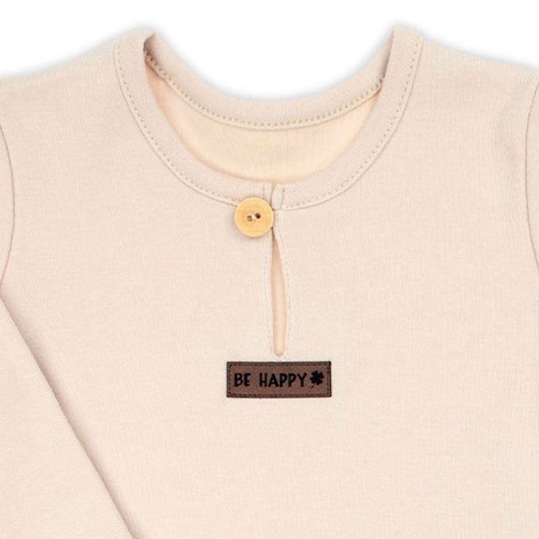 Bluzka chłopięca z długim rękawem, beżowa, Nicol