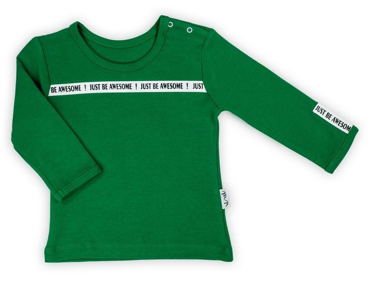 Bluzka chłopięca z długim rękawem, zielona, Nicol