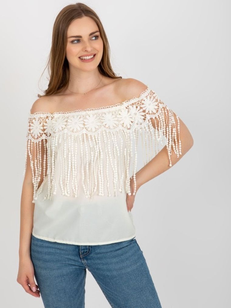 Bluzka damska bez rękawów, beżowa, Factory Price