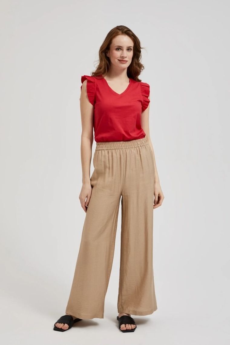 Bluzka damska bez rękawów, czerwona, Moodo