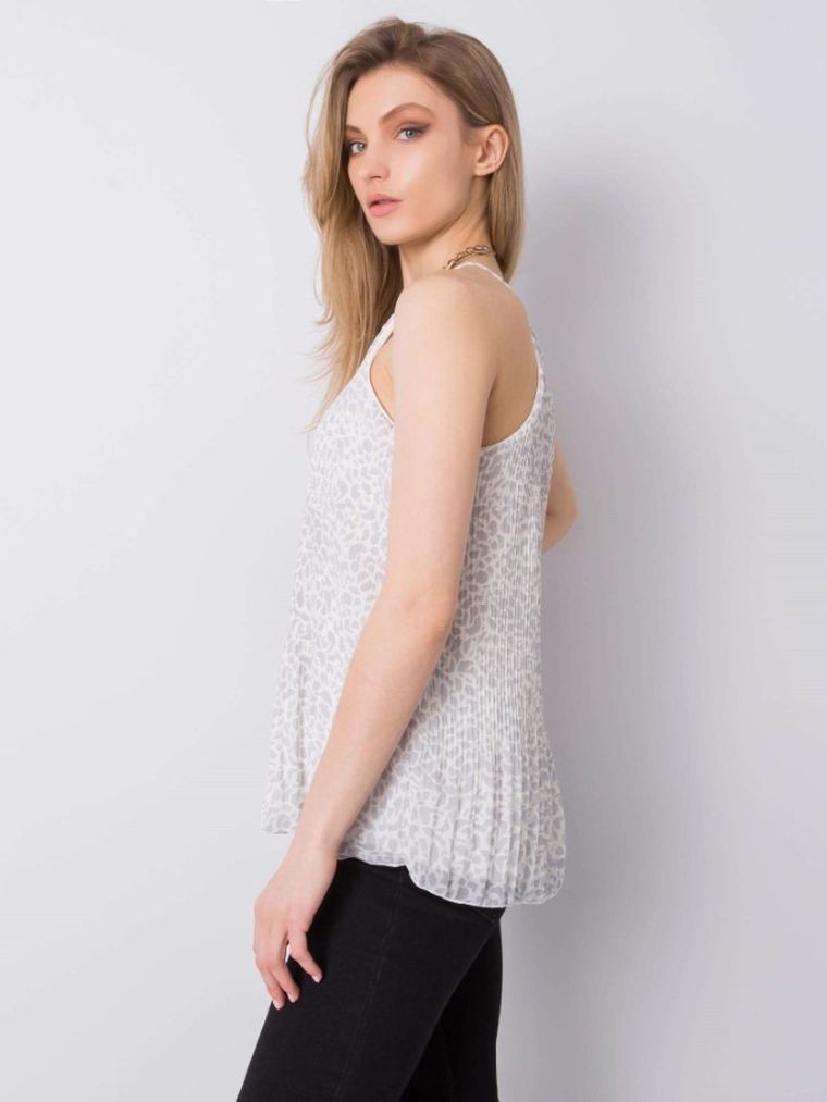 Bluzka damska na ramiączka, szara, Sublevel