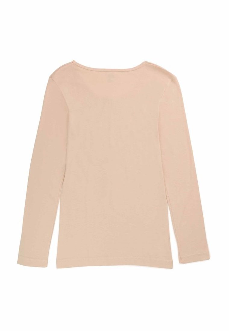 Bluzka damska z długim rękawem, beżowa, Golden Queen