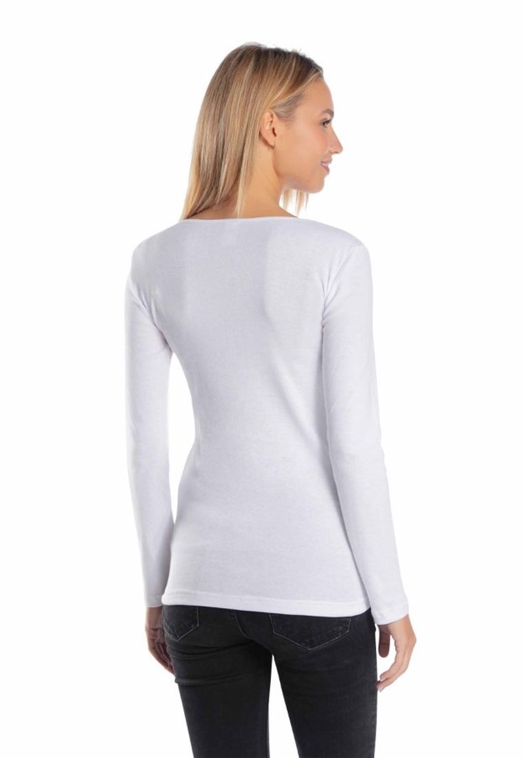 Bluzka damska z długim rękawem, biała, Golden Queen