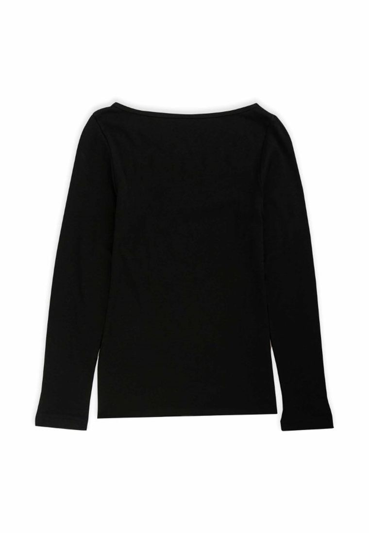 Bluzka damska z długim rękawem, czarna, Golden Queen