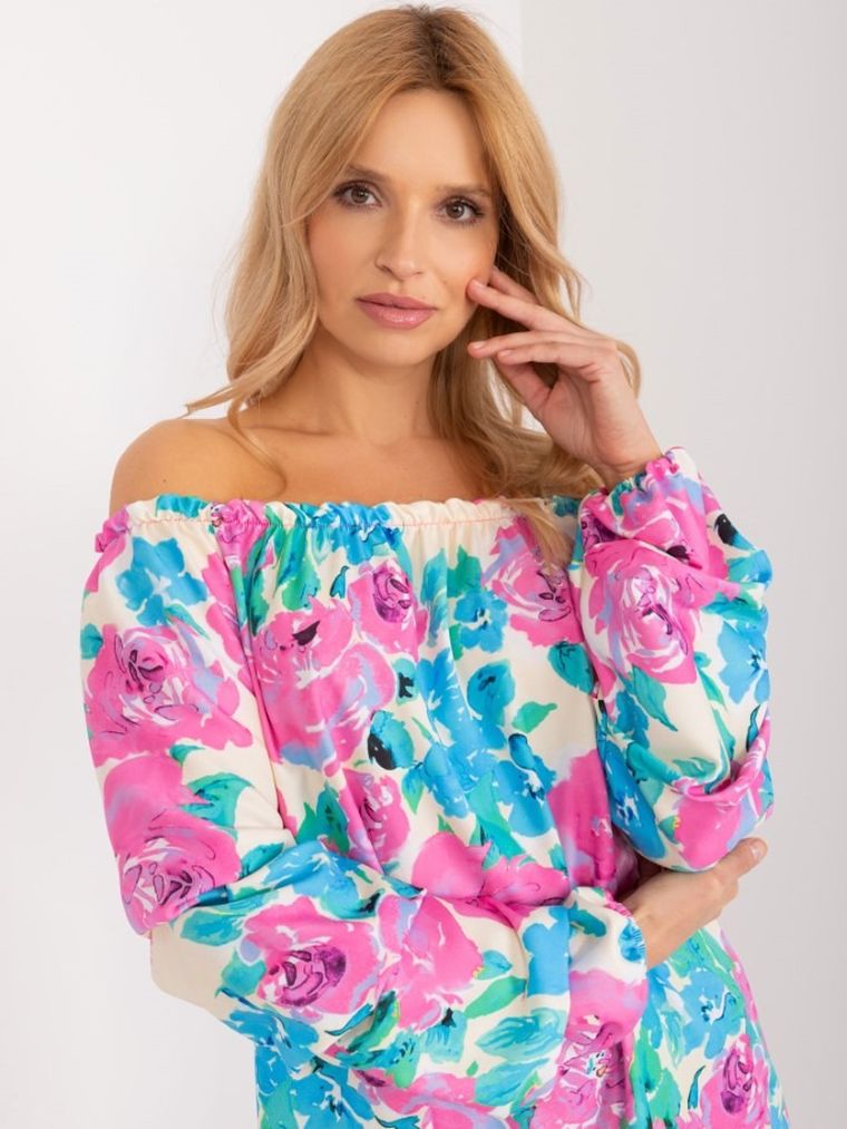 Bluzka damska z długim rękawem, mix, Rue Paris