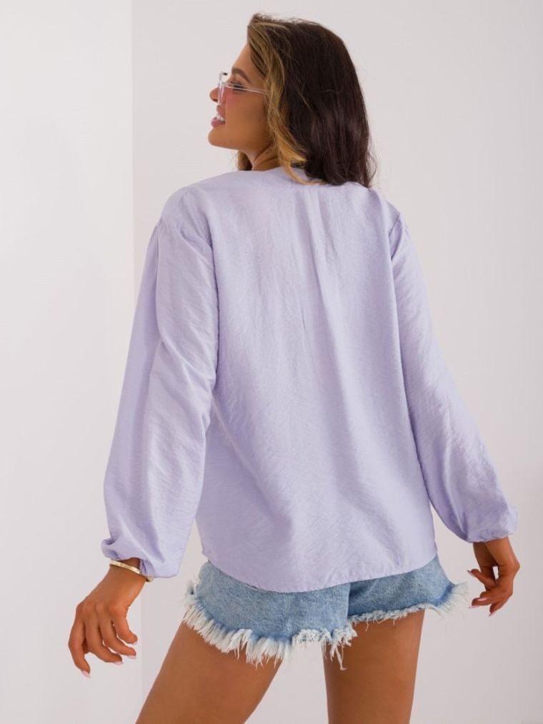 Bluzka damska z długim rękawem, niebieska, Sublevel