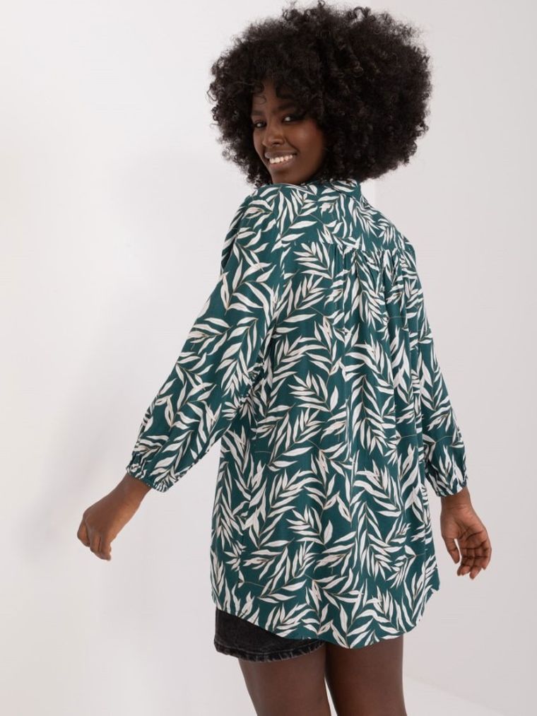 Bluzka damska z długim rękawem, zielona, Sublevel